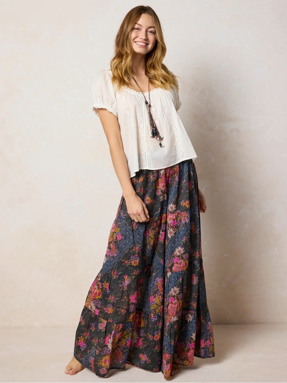NWT Natural Life Barcelona Button Down & Patti Palazzo Pants Floral Cotton Set - Picture 10 of 11
